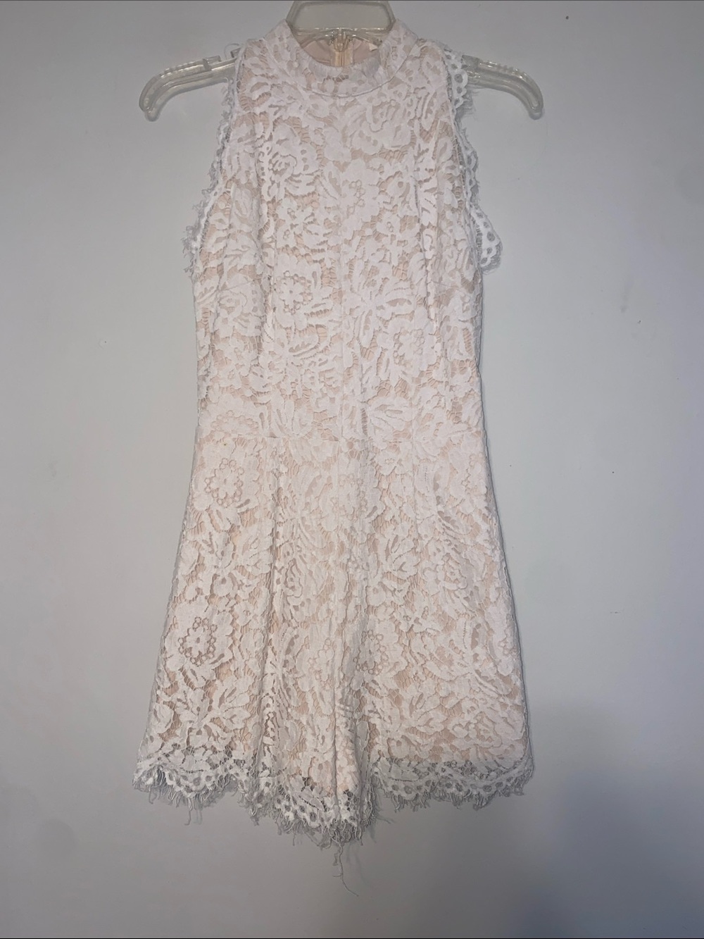 Lace Halter Romper in Ivory